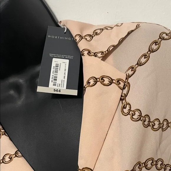 NWT Worthington Peach Chain Print Button Down Shirt SMALL - Picture 7 of 7